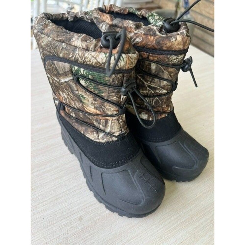Itasca Kids Size 5 Realtree Camo Snow Waterproof Winter Boots EXCLT